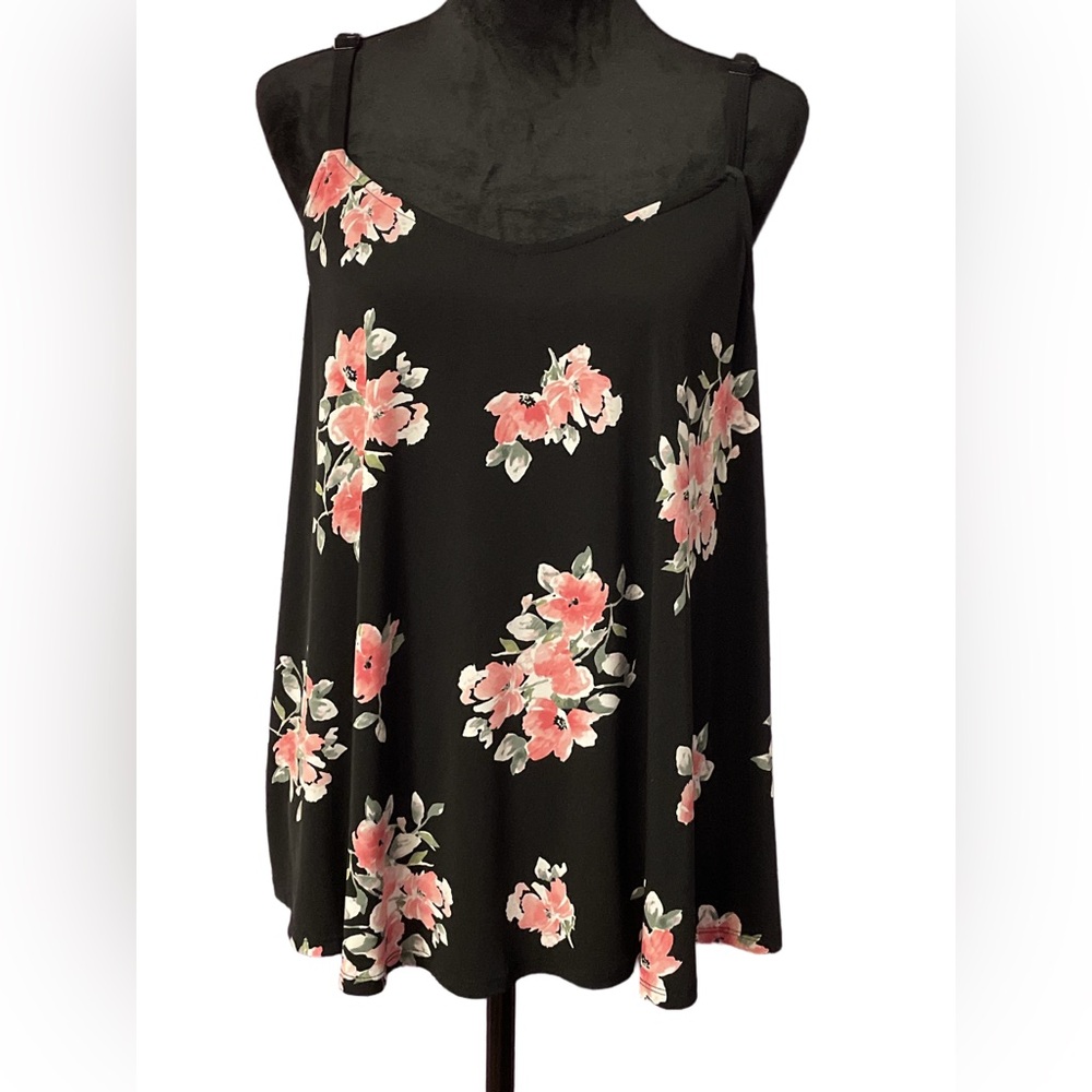 Torrid Black Pink Floral Camisole Tank Top | Size 00